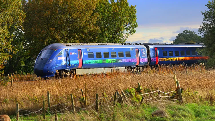 Hull Trains passing fields on route
