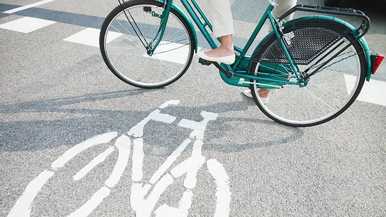 A bicycle on the pavement